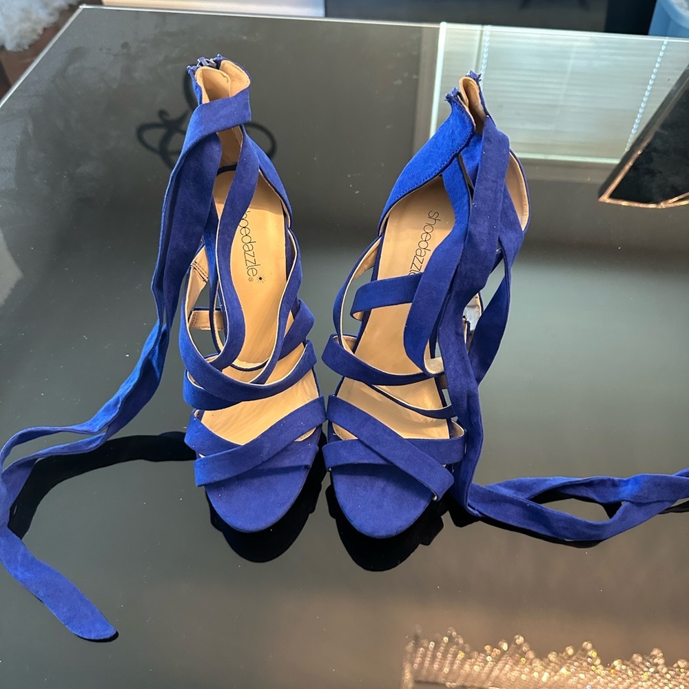 Shoe Dazzle Women's Blue Strappy Heels